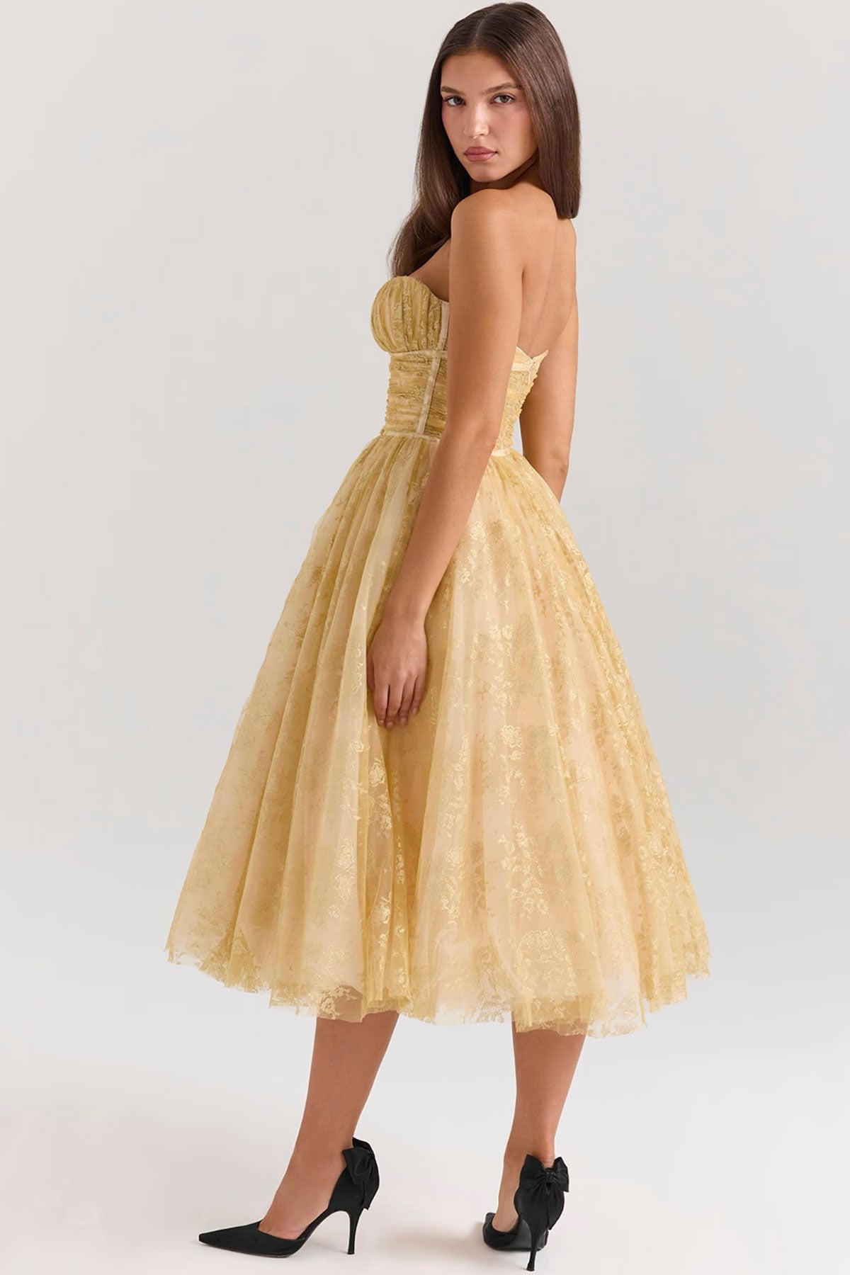 CB Bellsa Gold Midi Gown