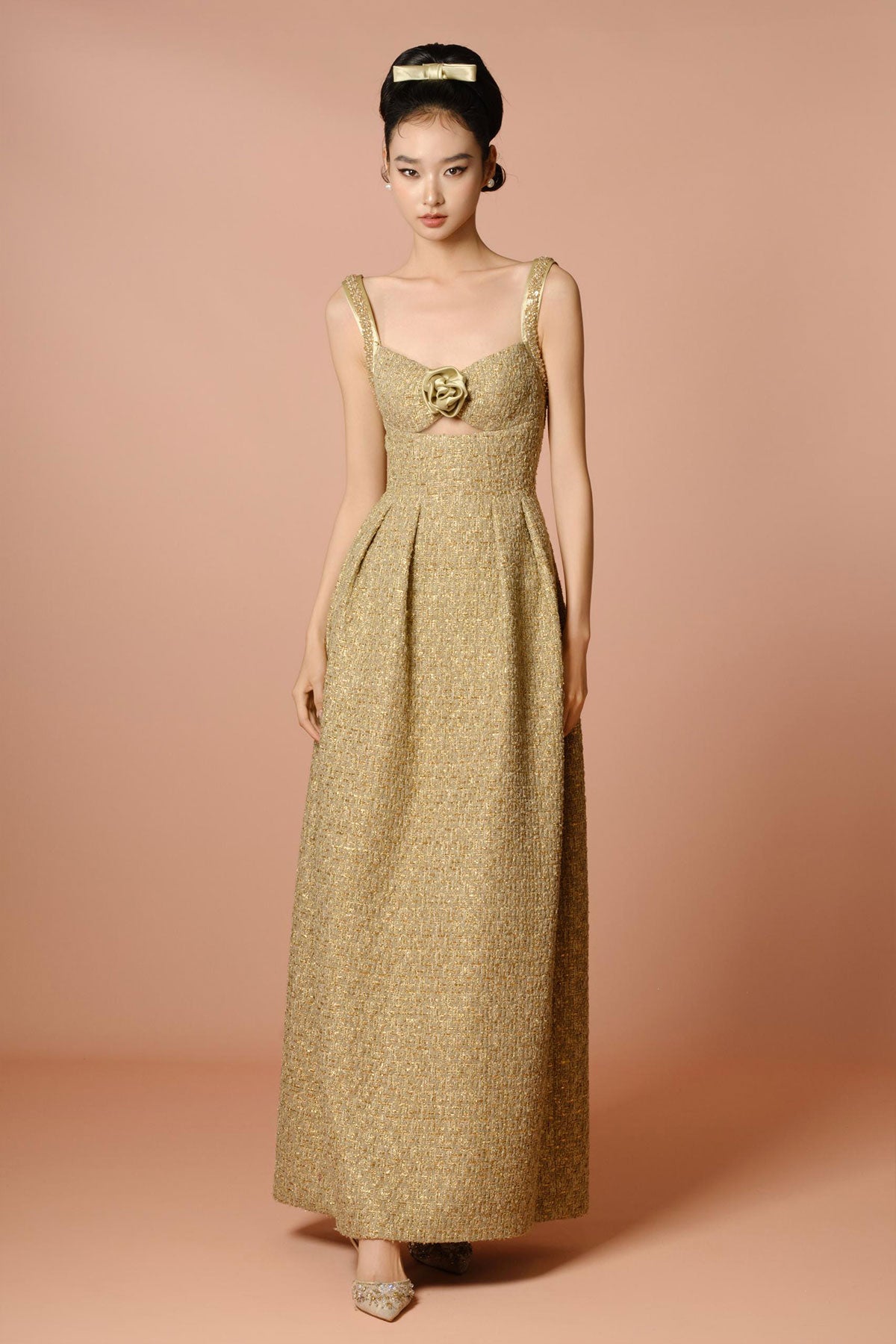 DG Chanel Gold Rose Gown