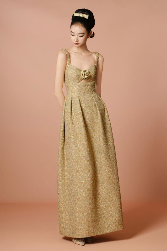 DG Chanel Gold Rose Gown