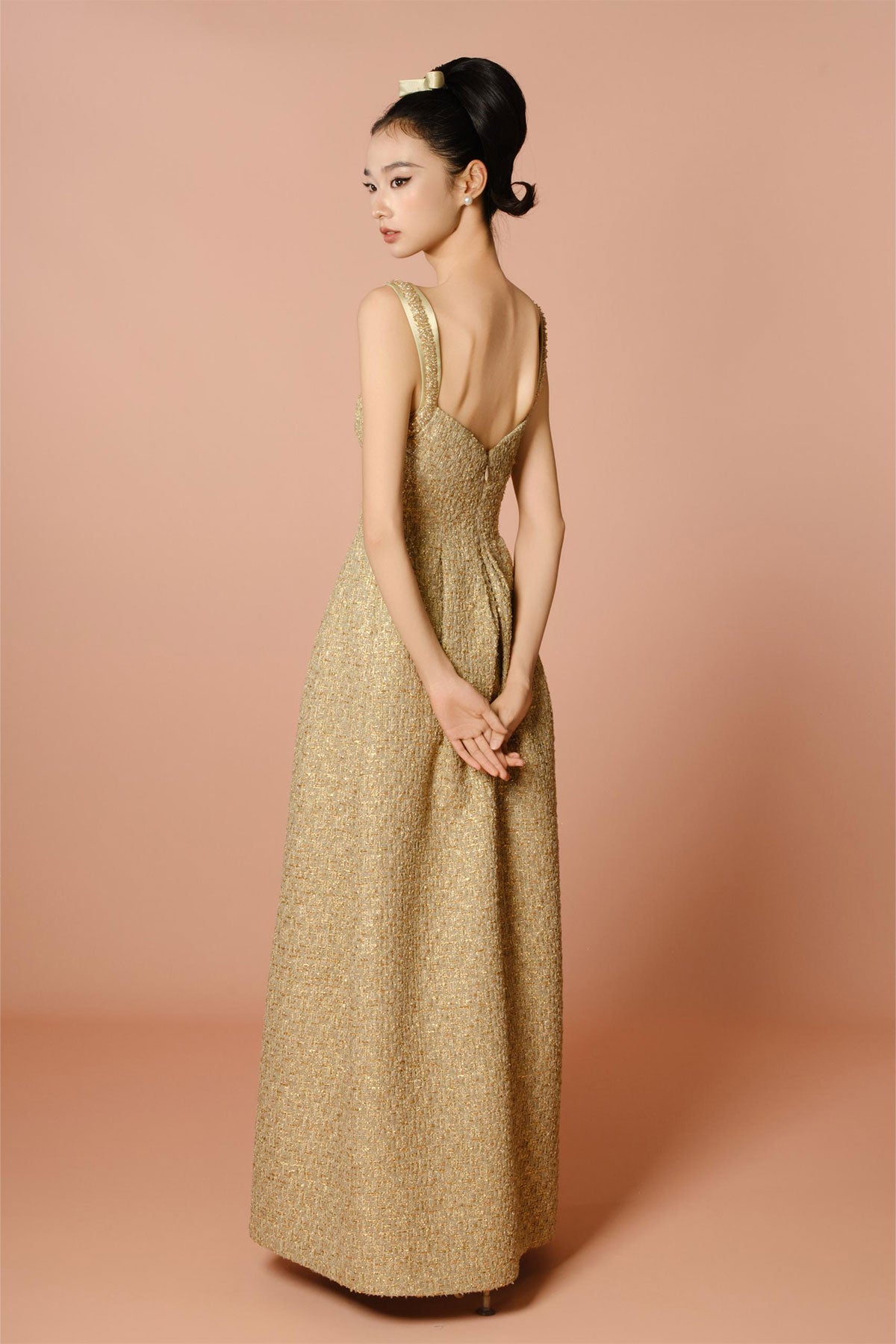 DG Chanel Gold Rose Gown