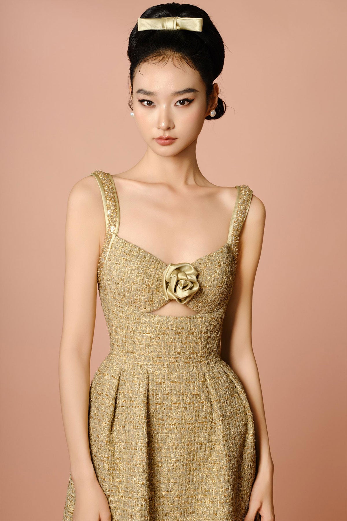 DG Chanel Gold Rose Gown