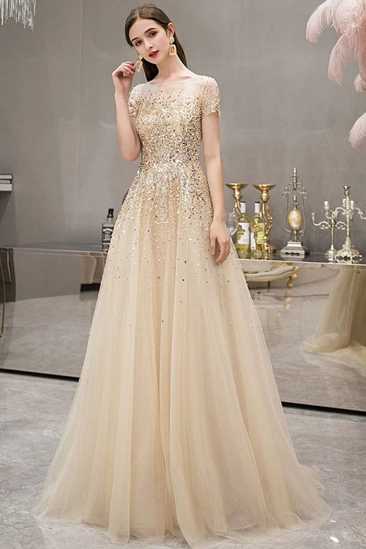 GH Deme Crystal Gold Gown