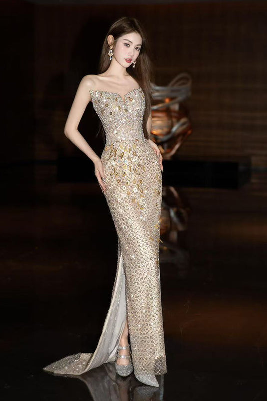 KM Emperor Gold With Cape Gown