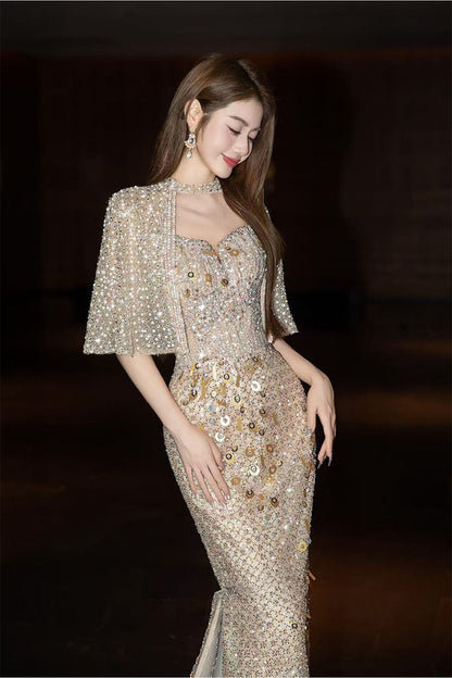 KM Emperor Gold With Cape Gown