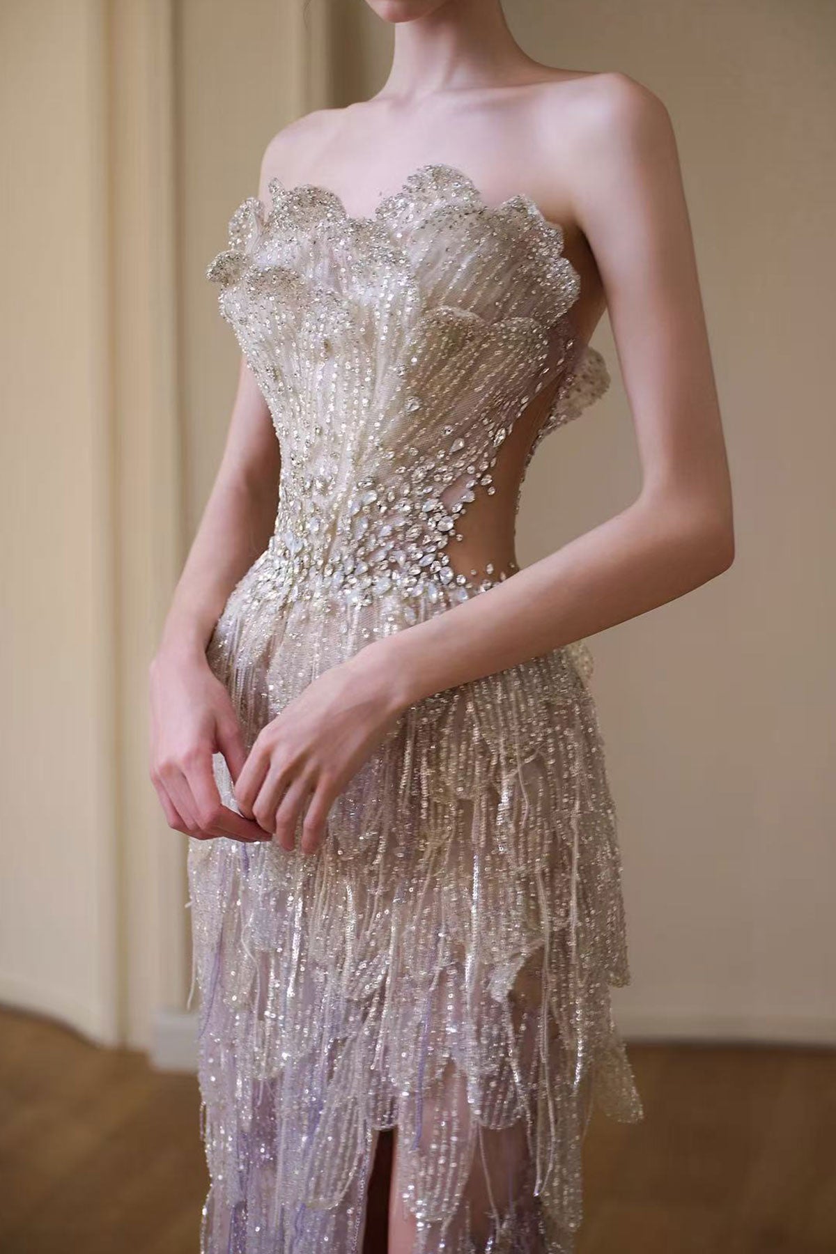 LH Scale Gold Mermaid Gown