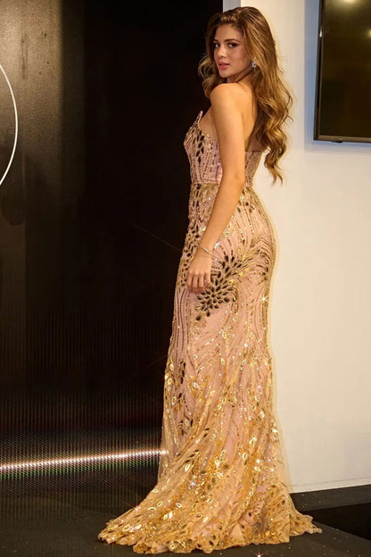 PS Kara Gold Sweetheart Gown