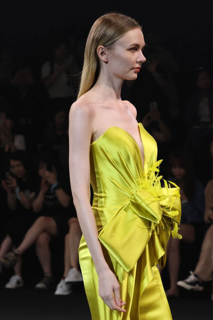 GH Pistachio Sweetheart Satin Gown