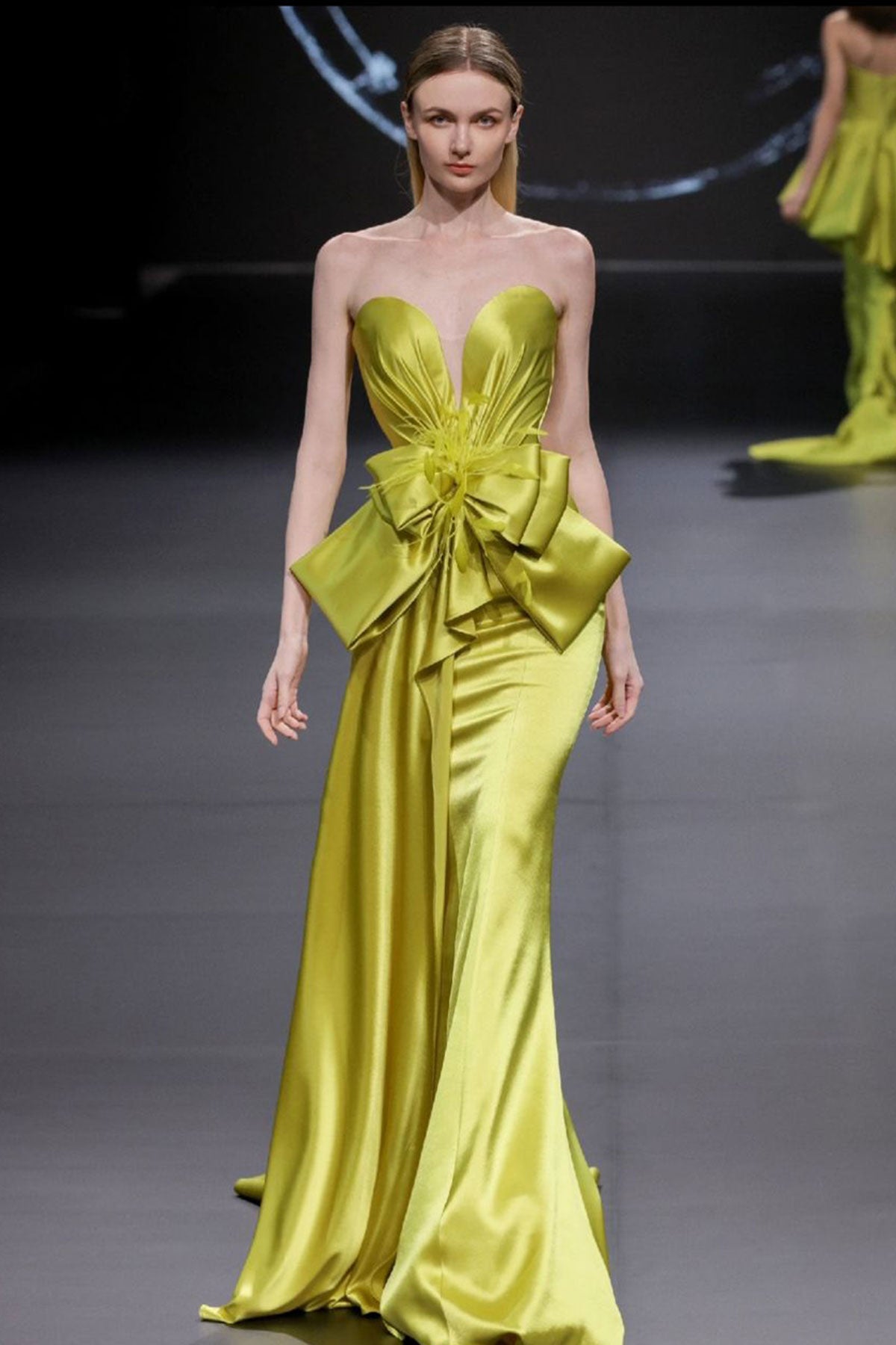 GH Pistachio Sweetheart Satin Gown
