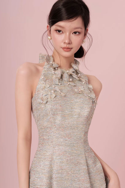 DG Graident Bow Halter Gown