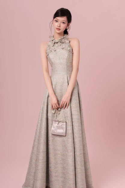 DG Graident Bow Halter Gown