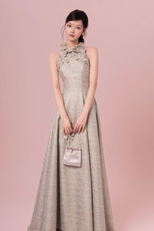 DG Graident Bow Halter Gown