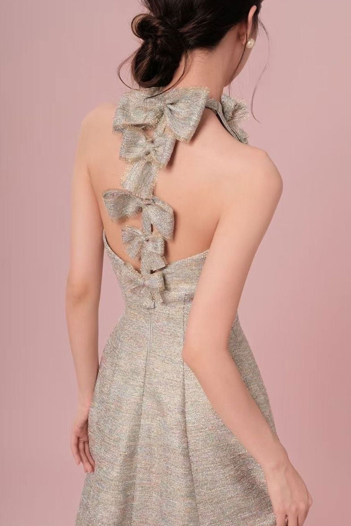 DG Graident Bow Halter Gown