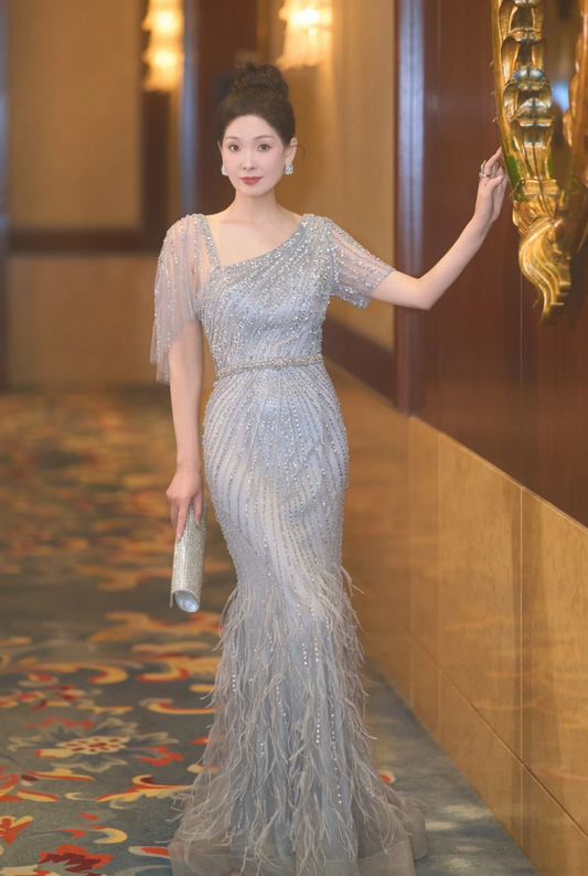 GH Emiri Silver Mermaid Gown