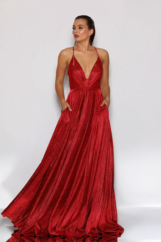 JA Stardust Red Gown