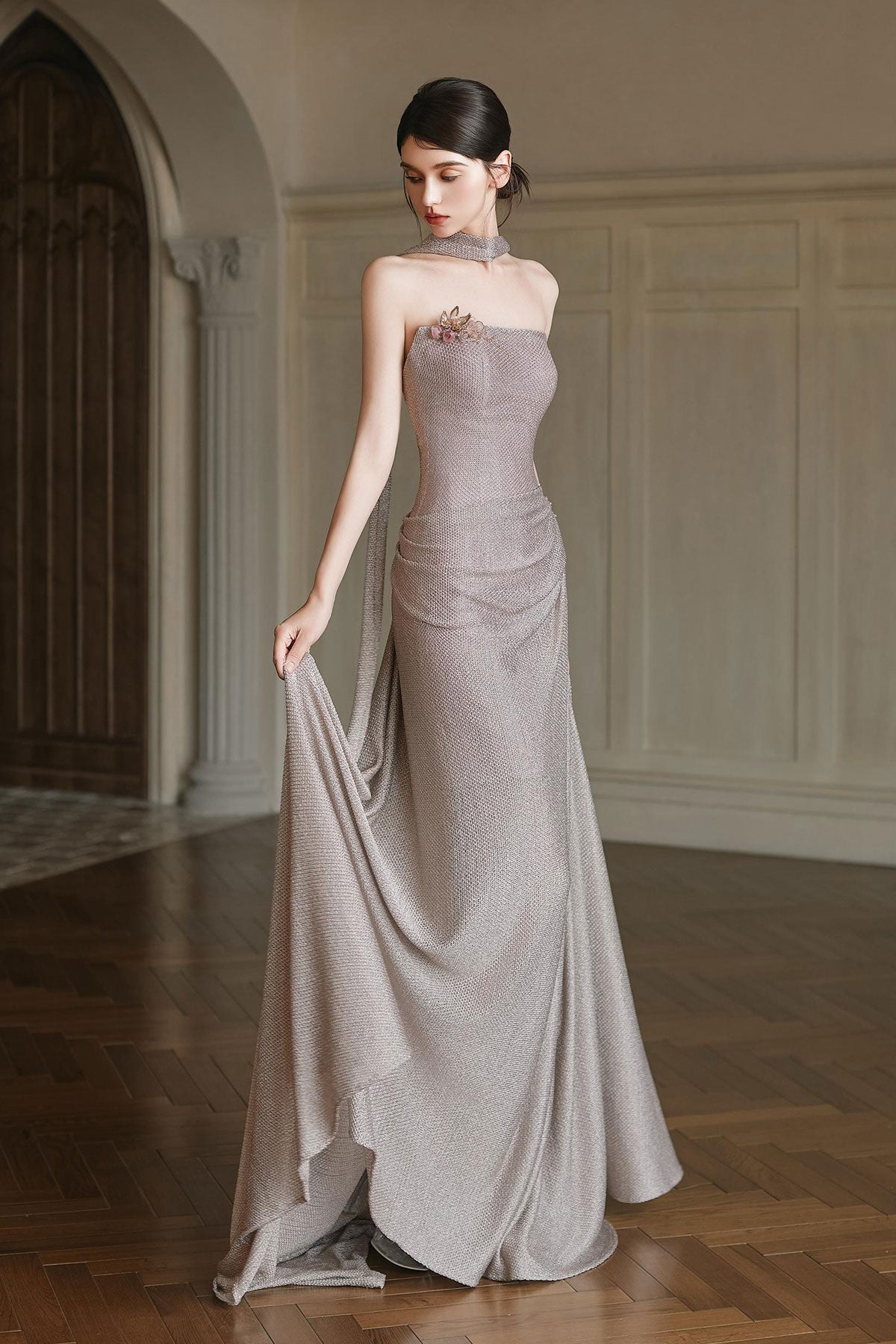 F Ravee Mauve Mermaid Gown