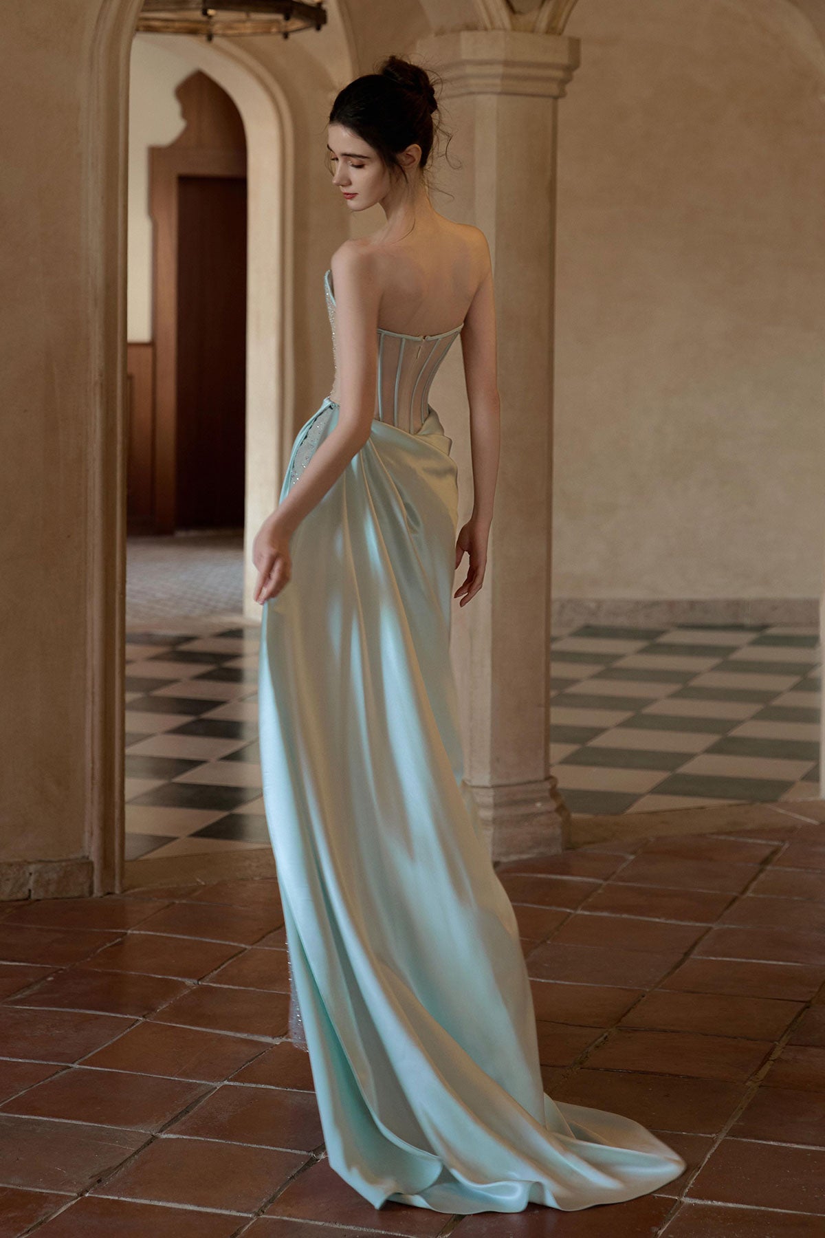 LF Mint Green Satin Gown