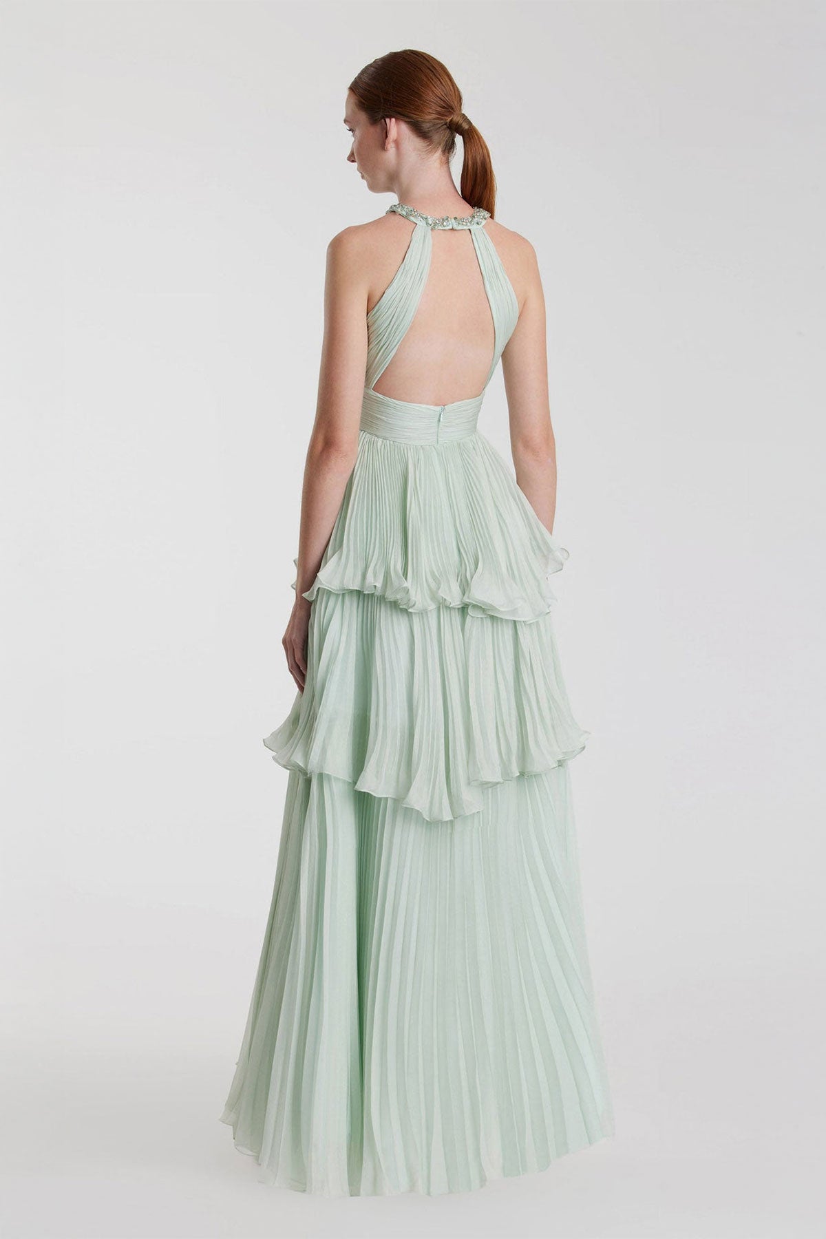 MD Mint Green Chiffon Gown