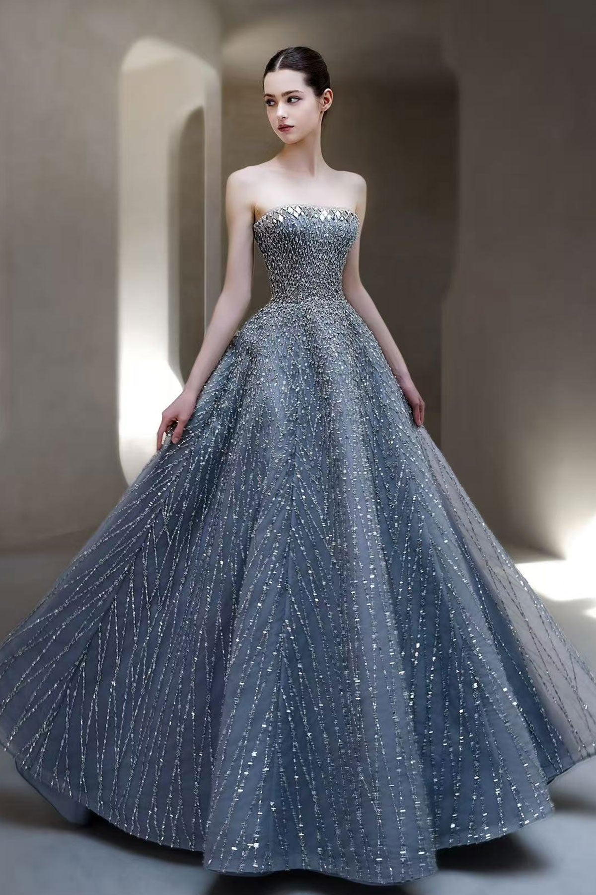 LX Galaxy Blue Ballgown