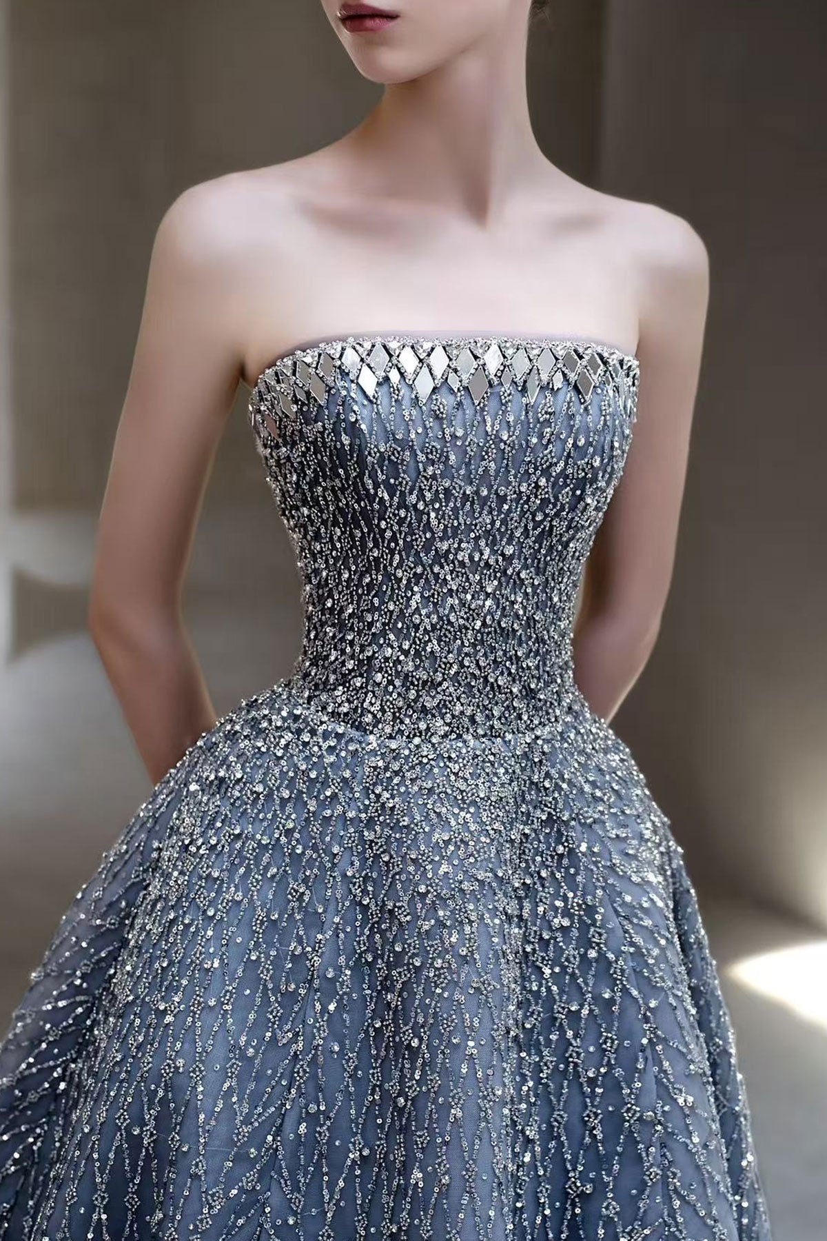 LX Galaxy Blue Ballgown