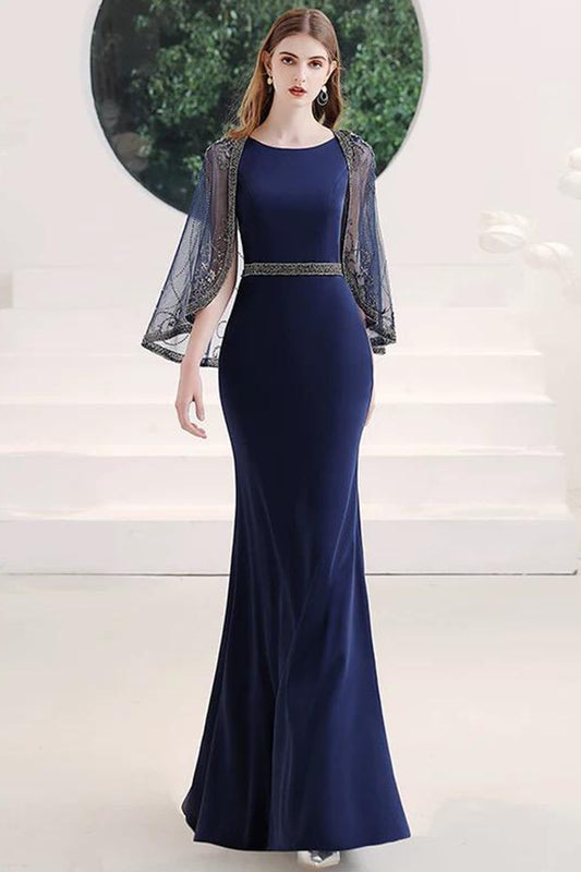 GH Cassie Navy With Cape Gown
