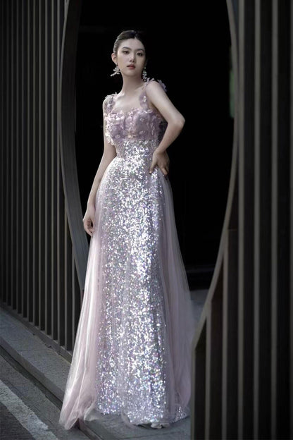 JZW Addy Purple Shinning Gown