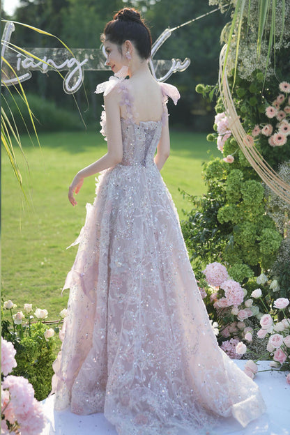 JZW Hattie Purple Floral Gown