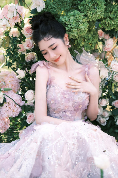 JZW Hattie Purple Floral Gown