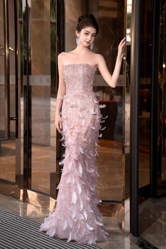 RL Catiana Pink Feather Gown