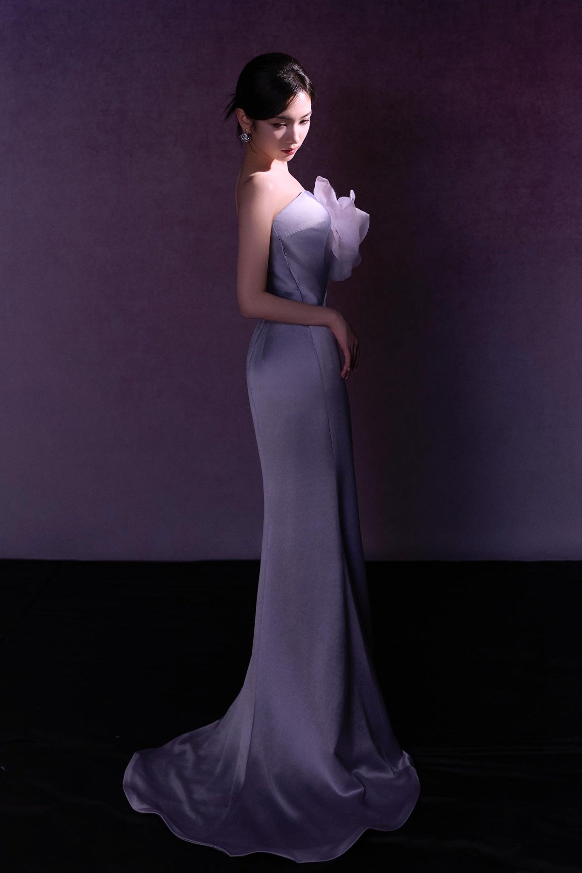 SS Rita Flower Satin Mermaid Gown