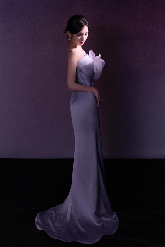 SS Rita Flower Satin Mermaid Gown