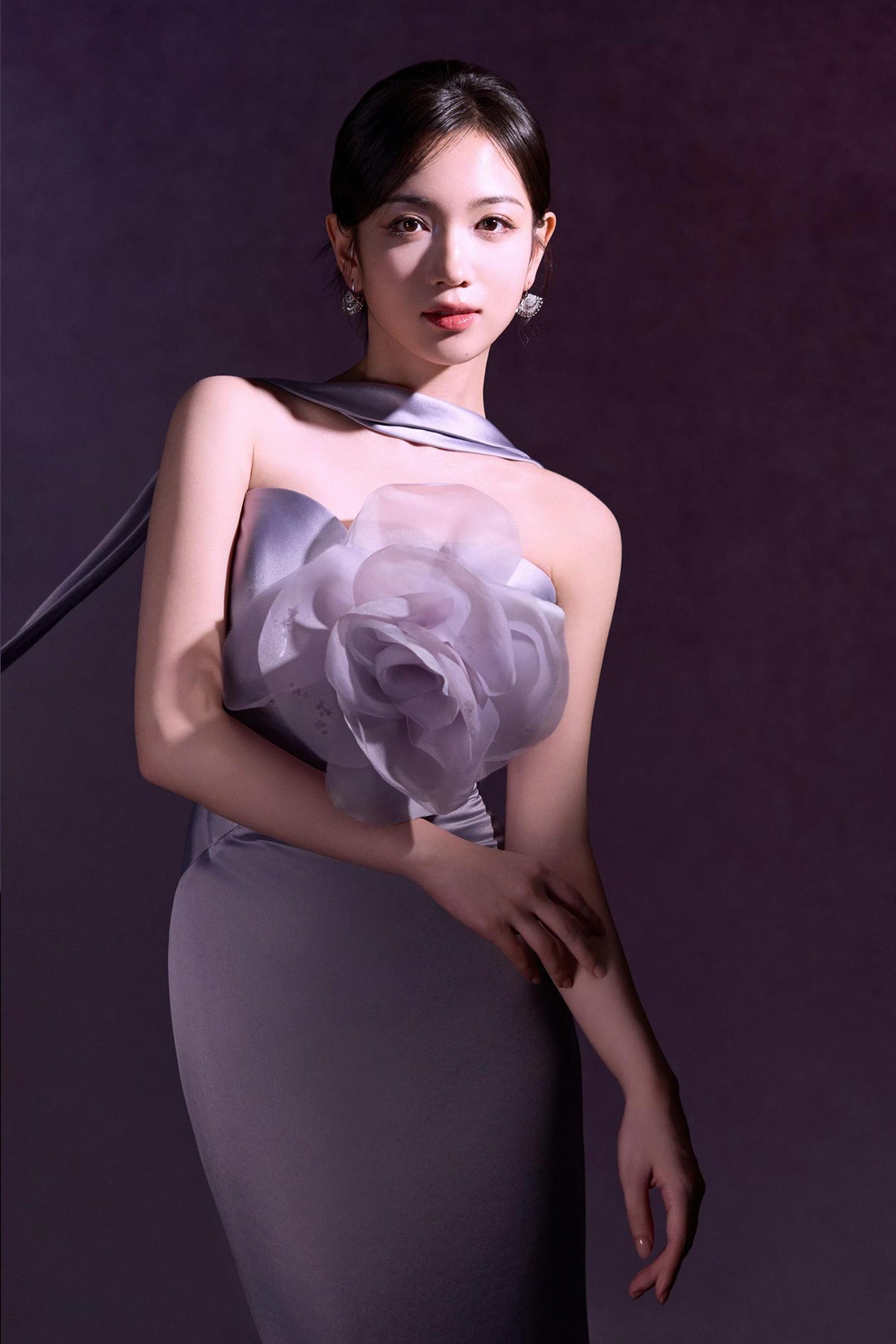 SS Rita Flower Satin Mermaid Gown