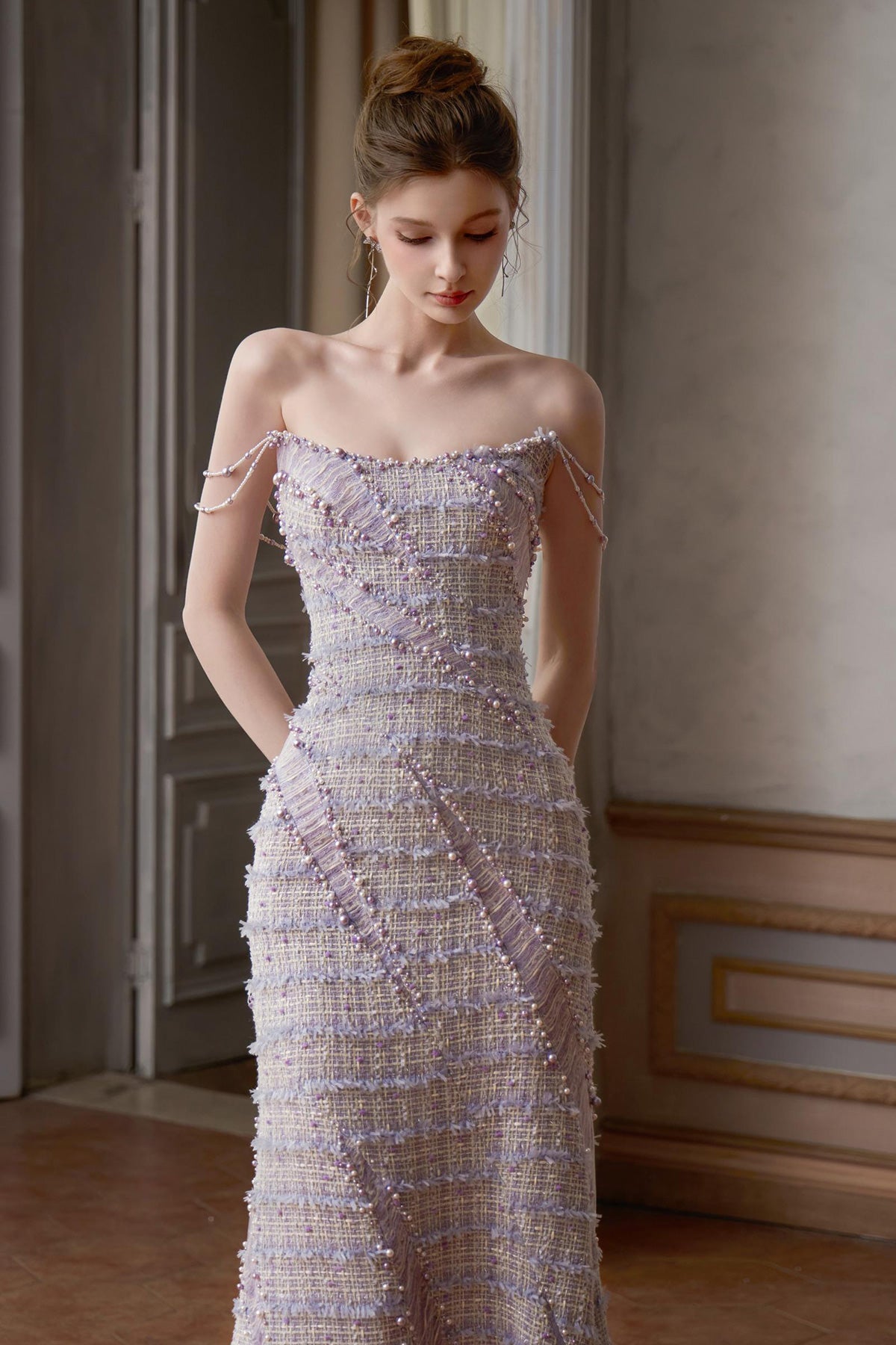 SS Chanel Purple Mermaid Gown