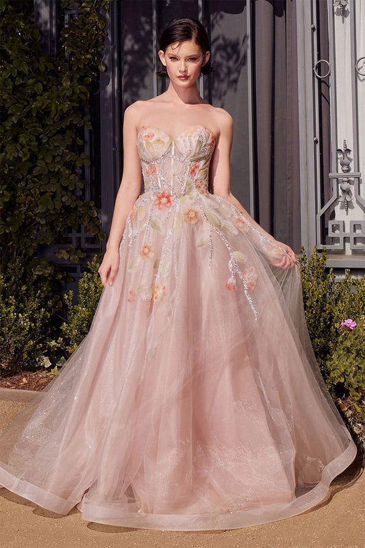 AL Aurora Peach Floral Gown