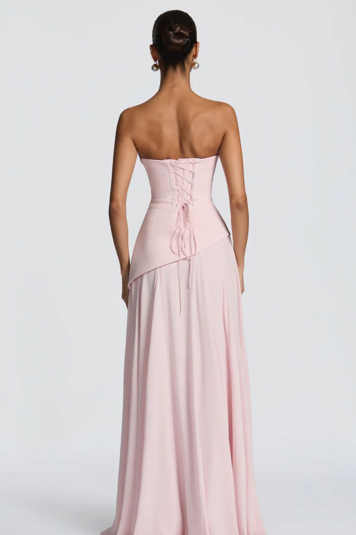Boo Cowl Pink Chiffon Gown