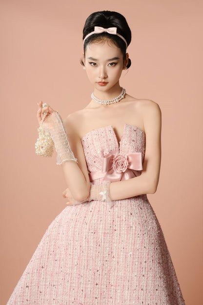 DG Pinky Bow Midi Gown