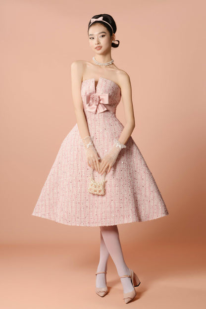 DG Pinky Bow Midi Gown