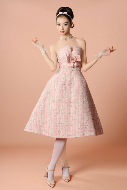 DG Pinky Bow Midi Gown