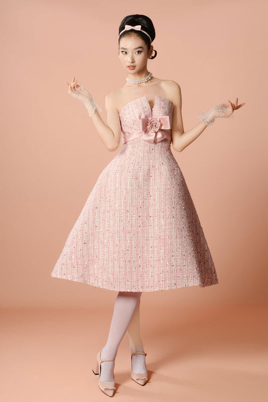 DG Pinky Bow Midi Gown