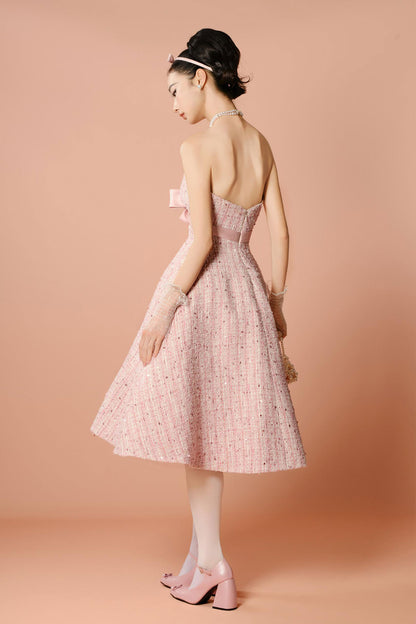 DG Pinky Bow Midi Gown