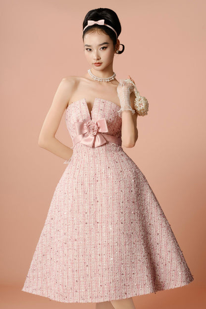 DG Pinky Bow Midi Gown