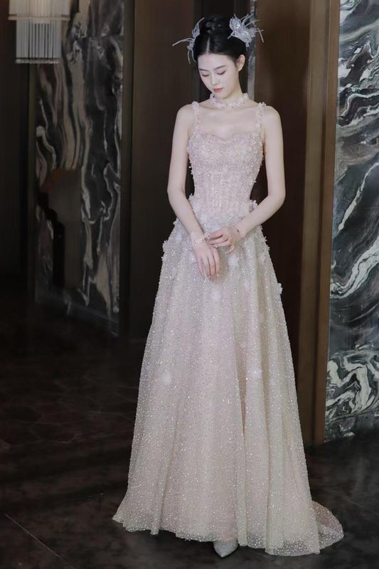 LH Sophia Pink Sequin Flare Gown