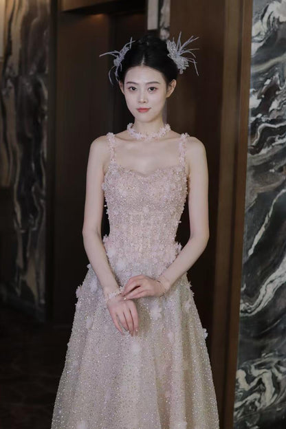 LH Sophia Pink Sequin Flare Gown