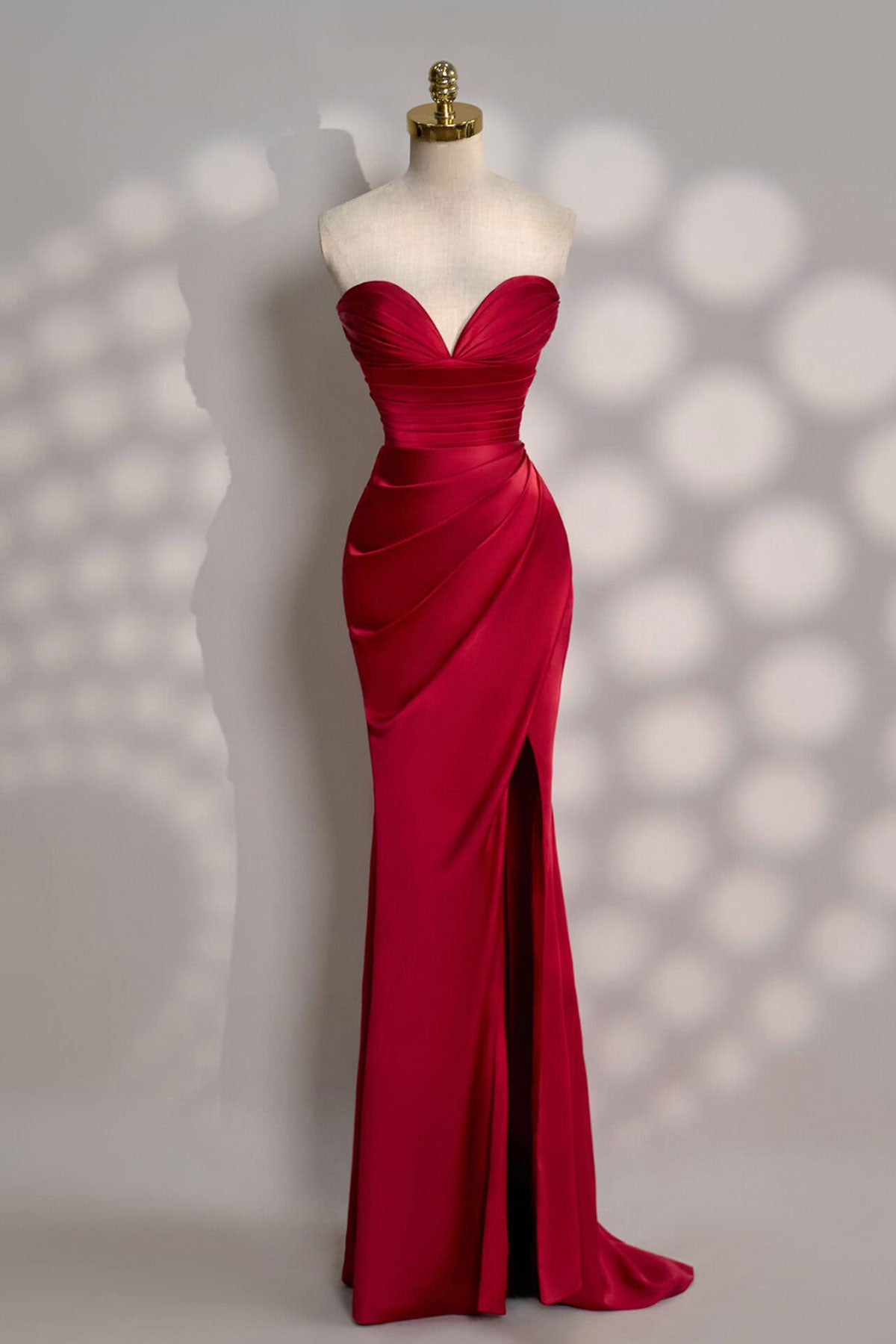 VD Chloe Sweetheart Red Satin Gown