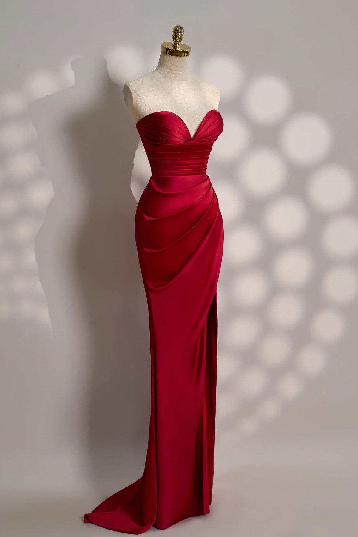 VD Chloe Sweetheart Red Satin Gown