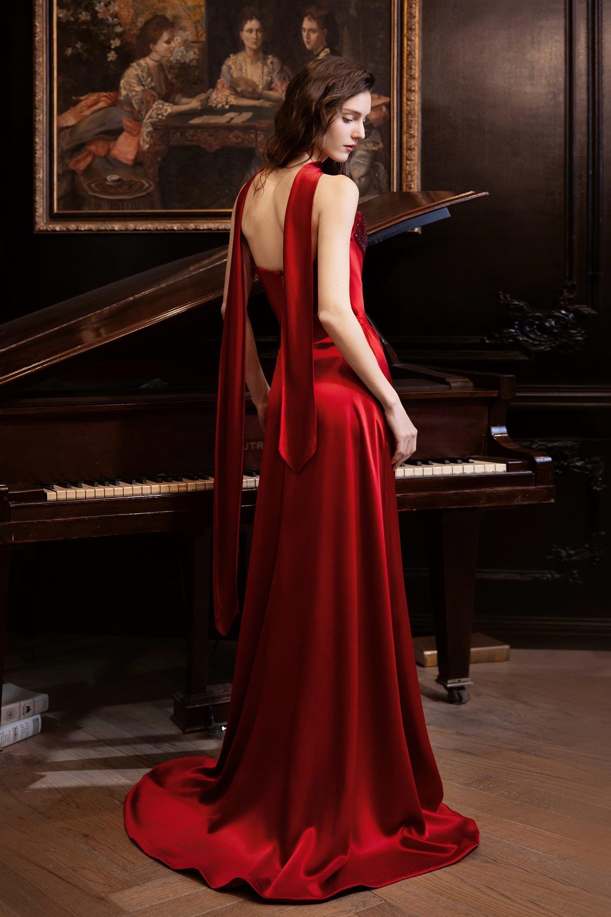 SS Vouge Red Satin Gown