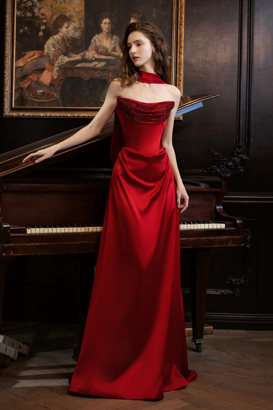 SS Vouge Red Satin Gown