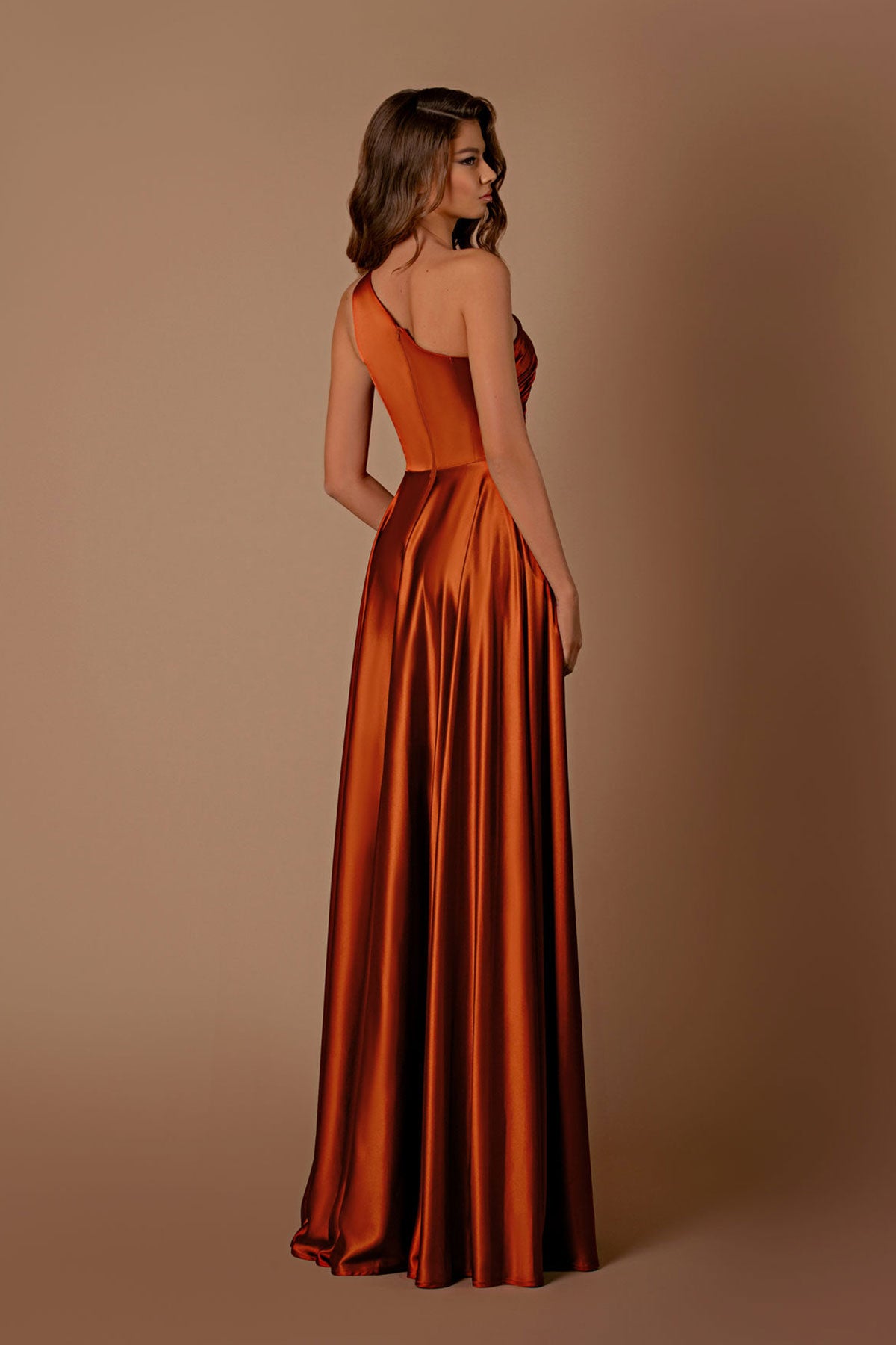 JA Neo One Shoulder Flare Gown
