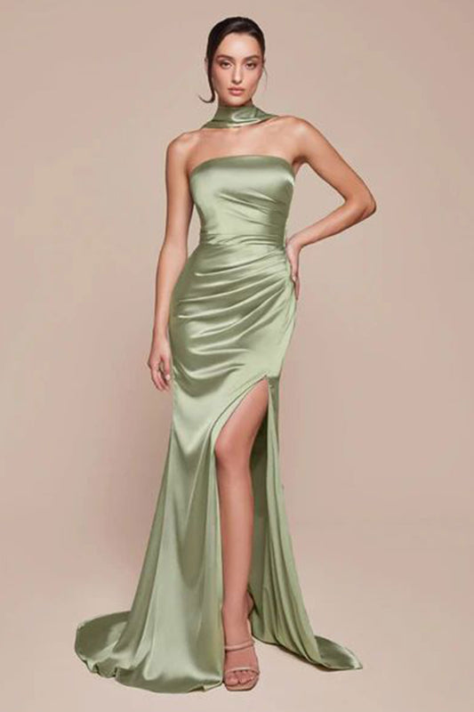 CD Theresa Sage Satin Gown