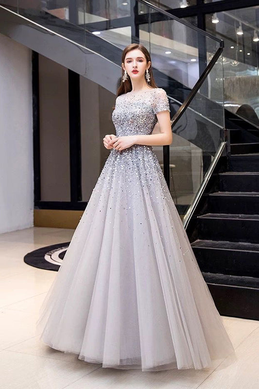 GH Deme Crystal Silver Gown