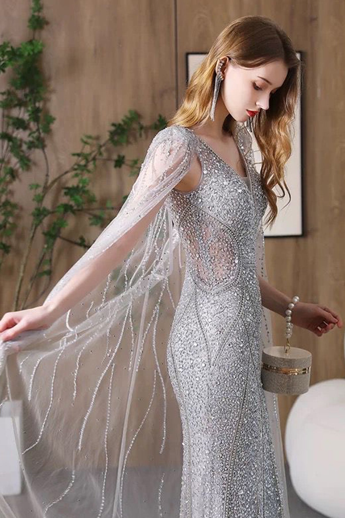 GH Cleo Silver With Cape Gown